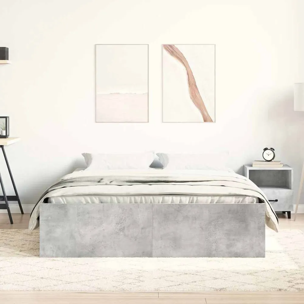 Estrutura de cama king 150x200 cm cinza cimento