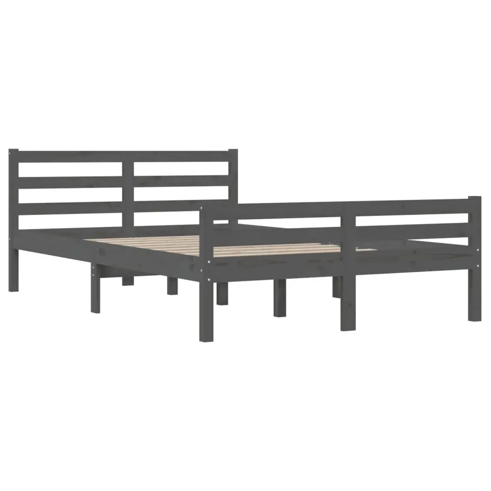 Estrutura de cama king 150x200 cm madeira maciç cinza
