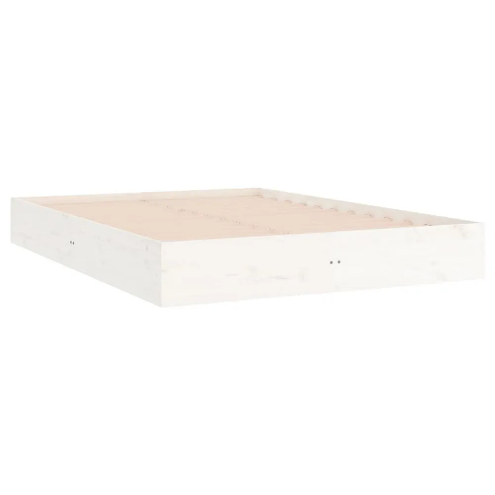 Estrutura de cama king 150x200 cm madeira maciç branco