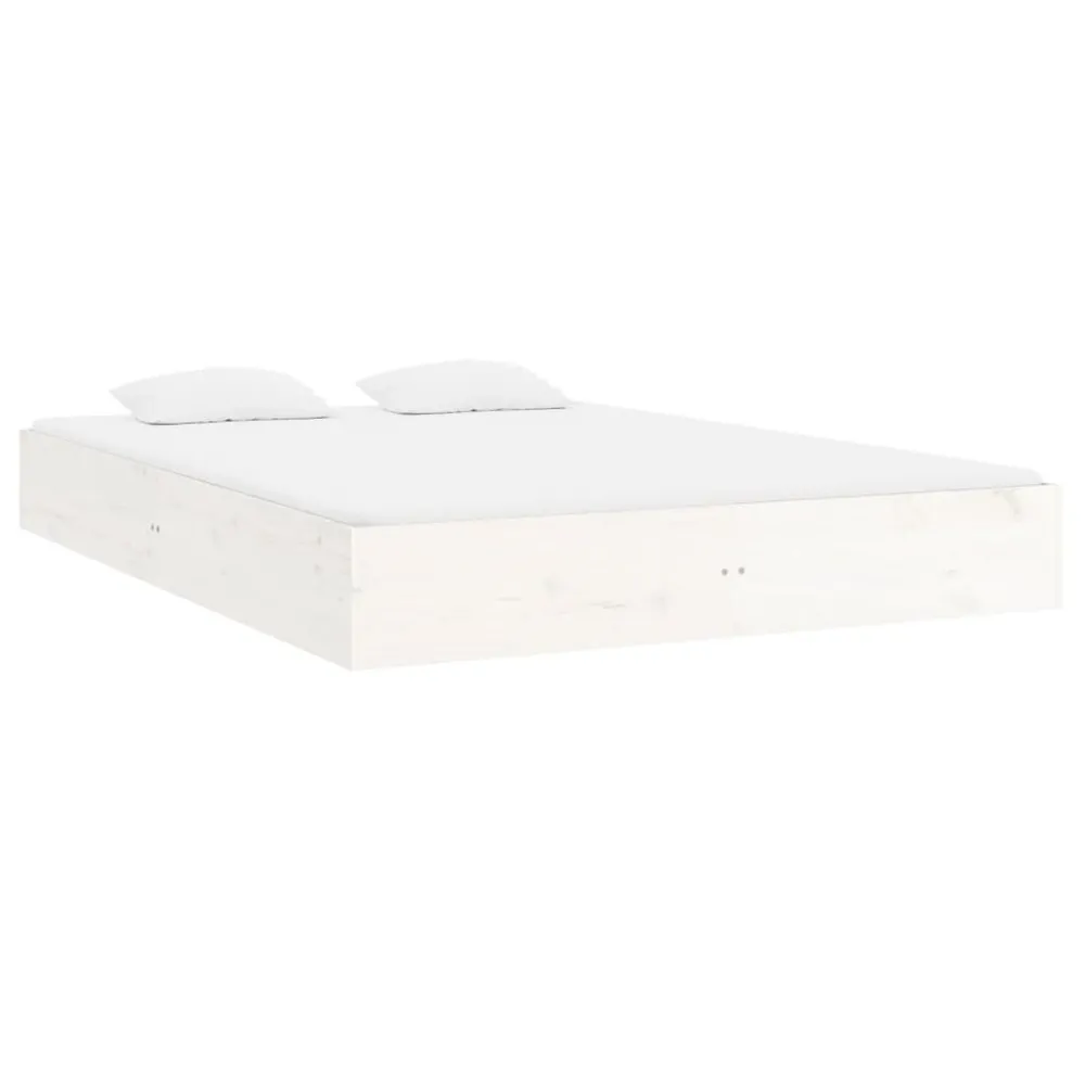 Estrutura de cama king 150x200 cm madeira maciç branco