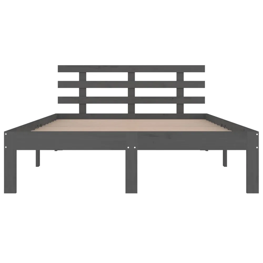 Estrutura de cama king 150x200 cm madeira maciç cinza