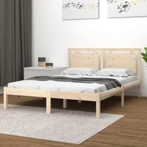 Estrutura de cama king 150x200 cm madeira maciç