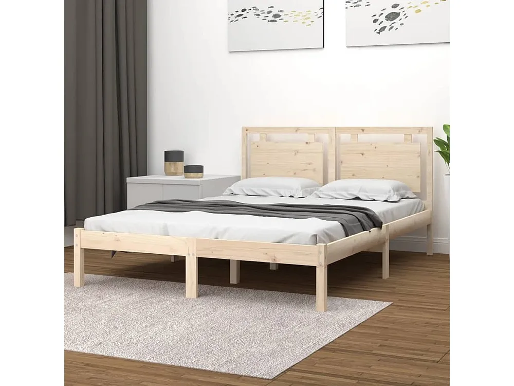 Estrutura de cama king 150x200 cm madeira maciç