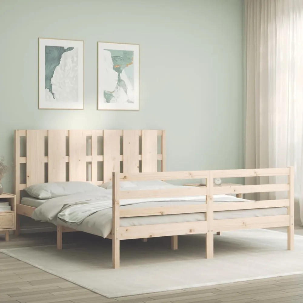 Estrutura de cama King Size com cabeceira madeira maciç