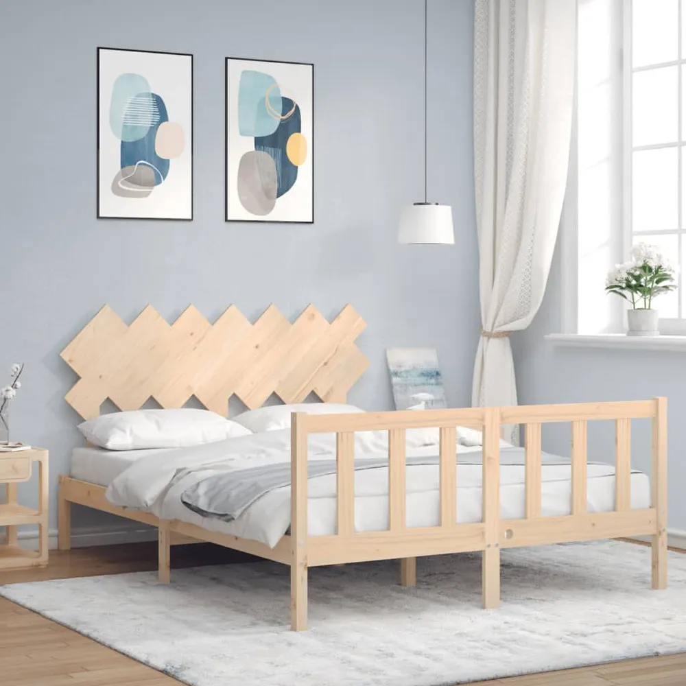 Estrutura de cama King Size com cabeceira madeira maciç