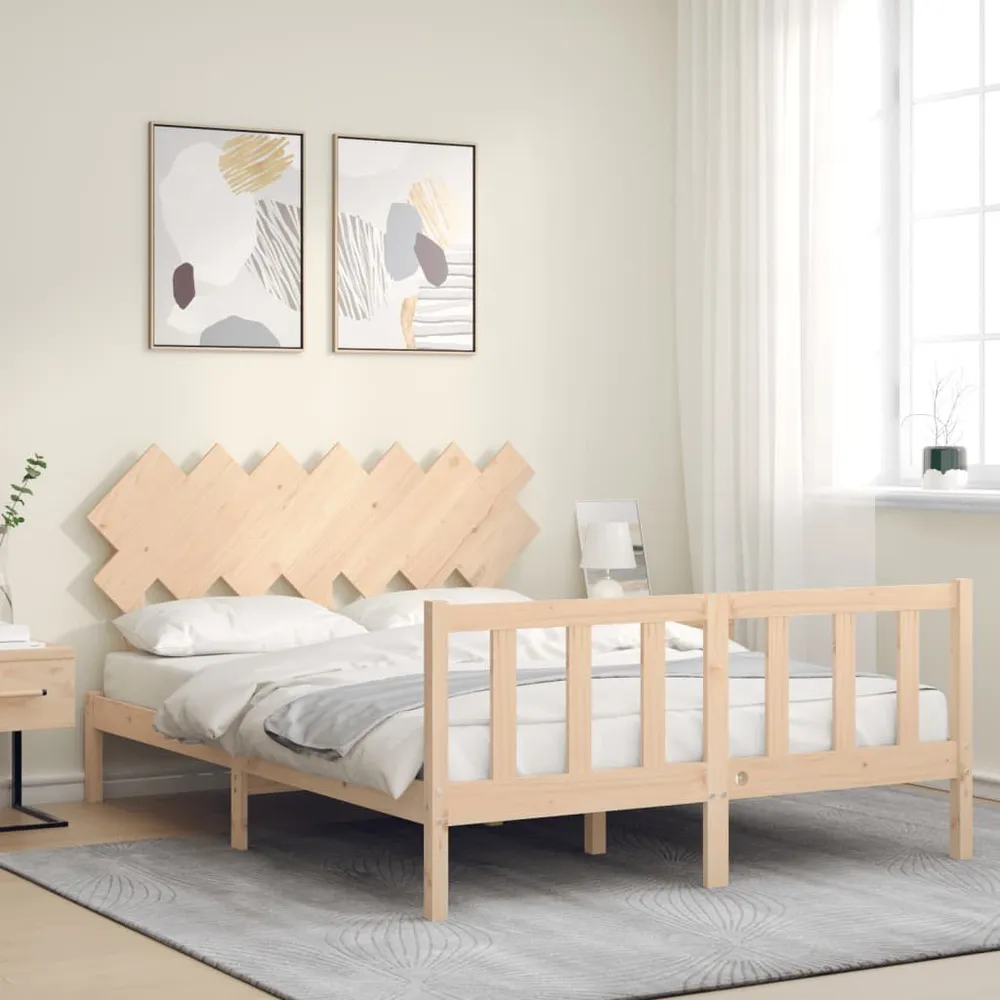 Estrutura de cama King Size com cabeceira madeira maciç