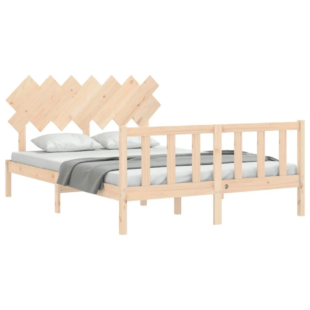 Estrutura de cama King Size com cabeceira madeira maciç