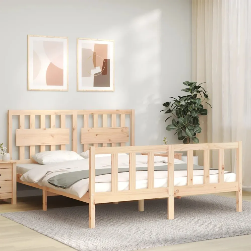 Estrutura de cama King Size com cabeceira madeira maciç