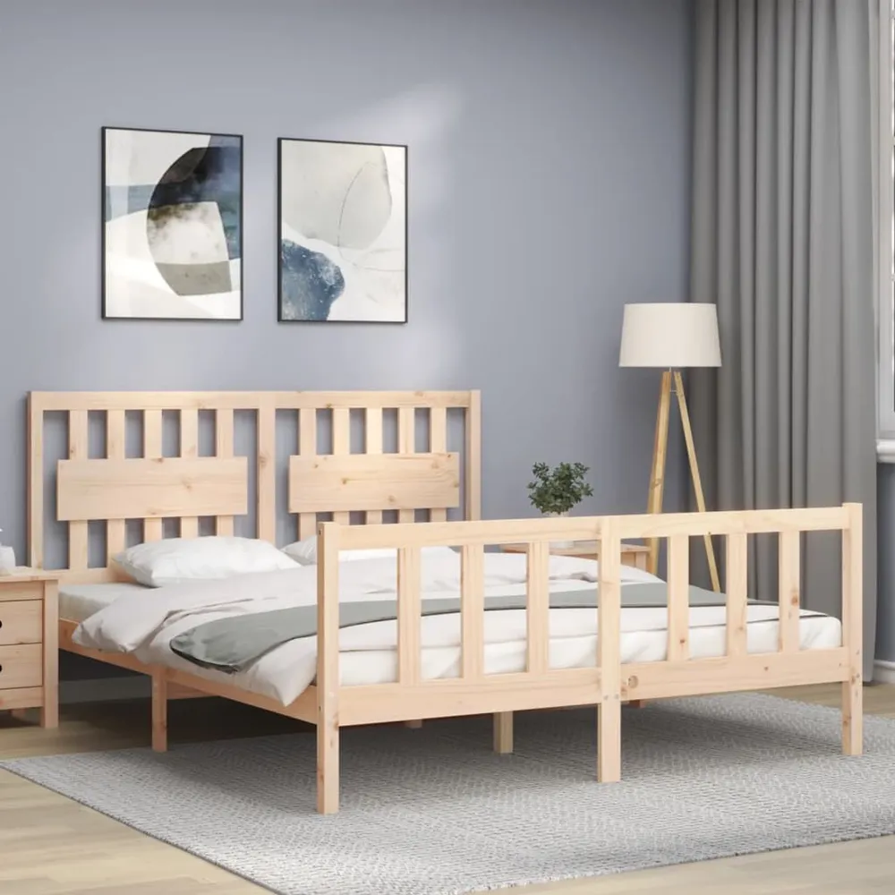 Estrutura de cama King Size com cabeceira madeira maciç