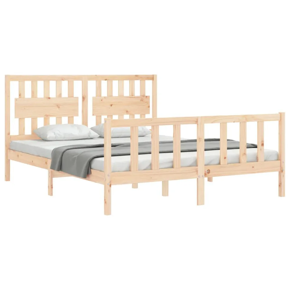 Estrutura de cama King Size com cabeceira madeira maciç