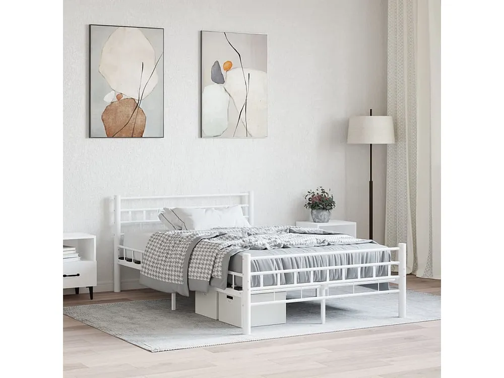 Estrutura de cama metálico 140x200 cm branco