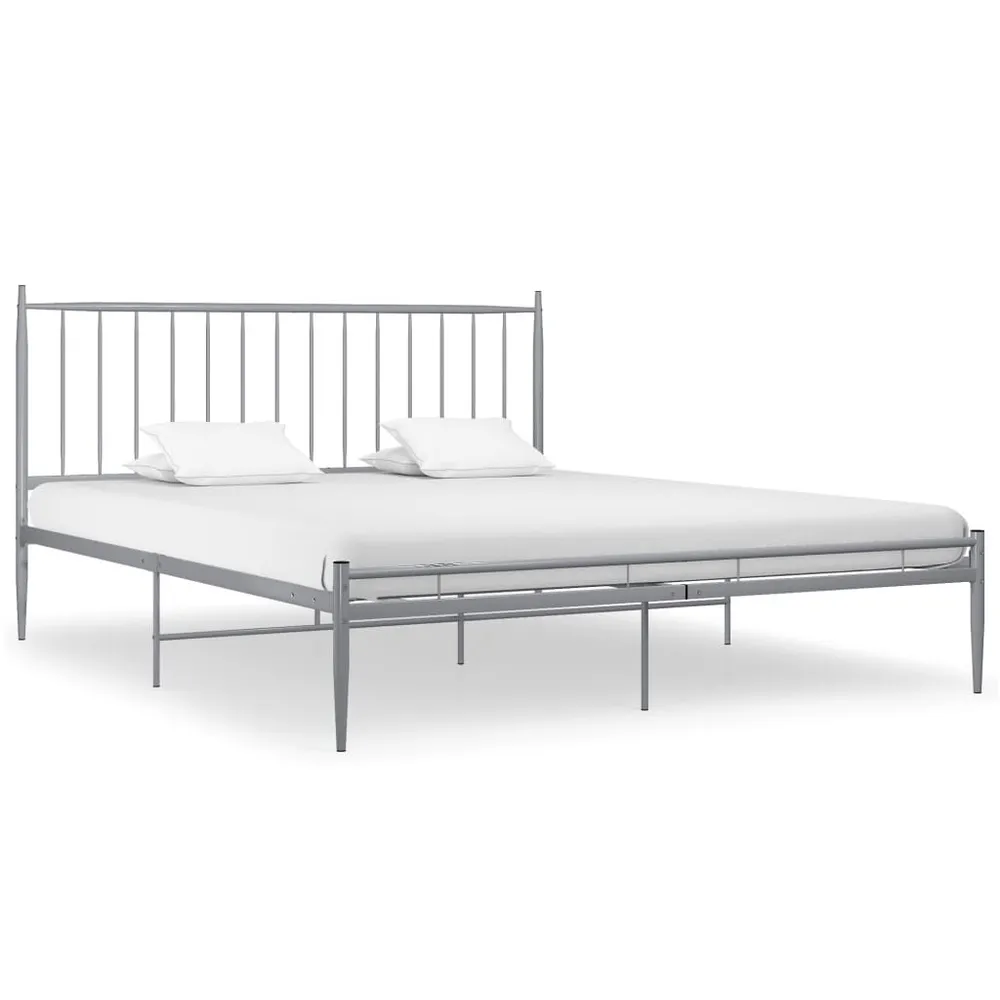 Estrutura de cama metálico 140x200 cm cinzento