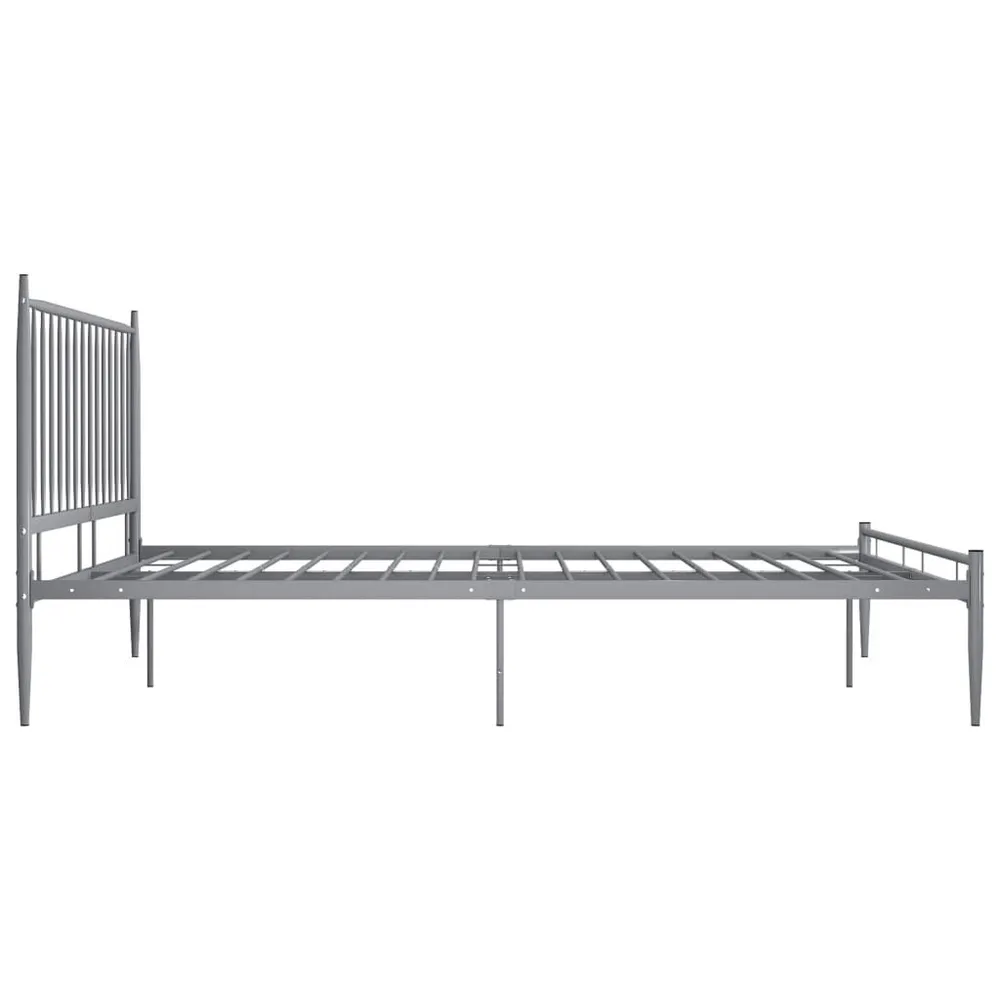Estrutura de cama metálico 140x200 cm cinzento