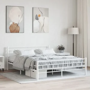 Estrutura de cama metálico 160x200 cm branco