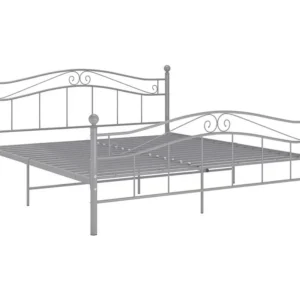 Estrutura de cama metálico 160x200 cm cinzento