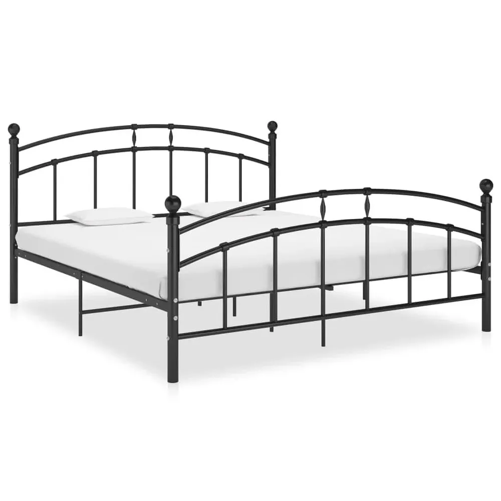 Estrutura de cama em metálico 160x200 cm preto