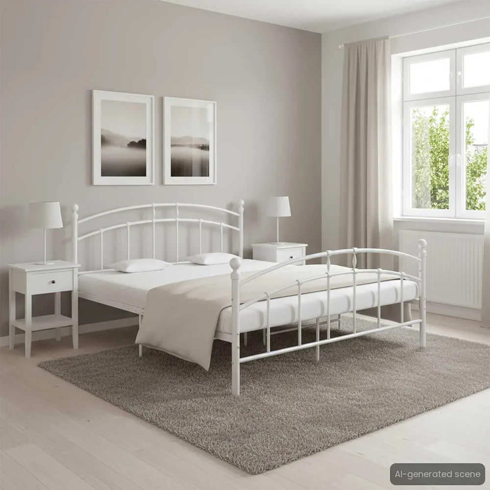 Estrutura de cama em metálico 180x200 cm branco