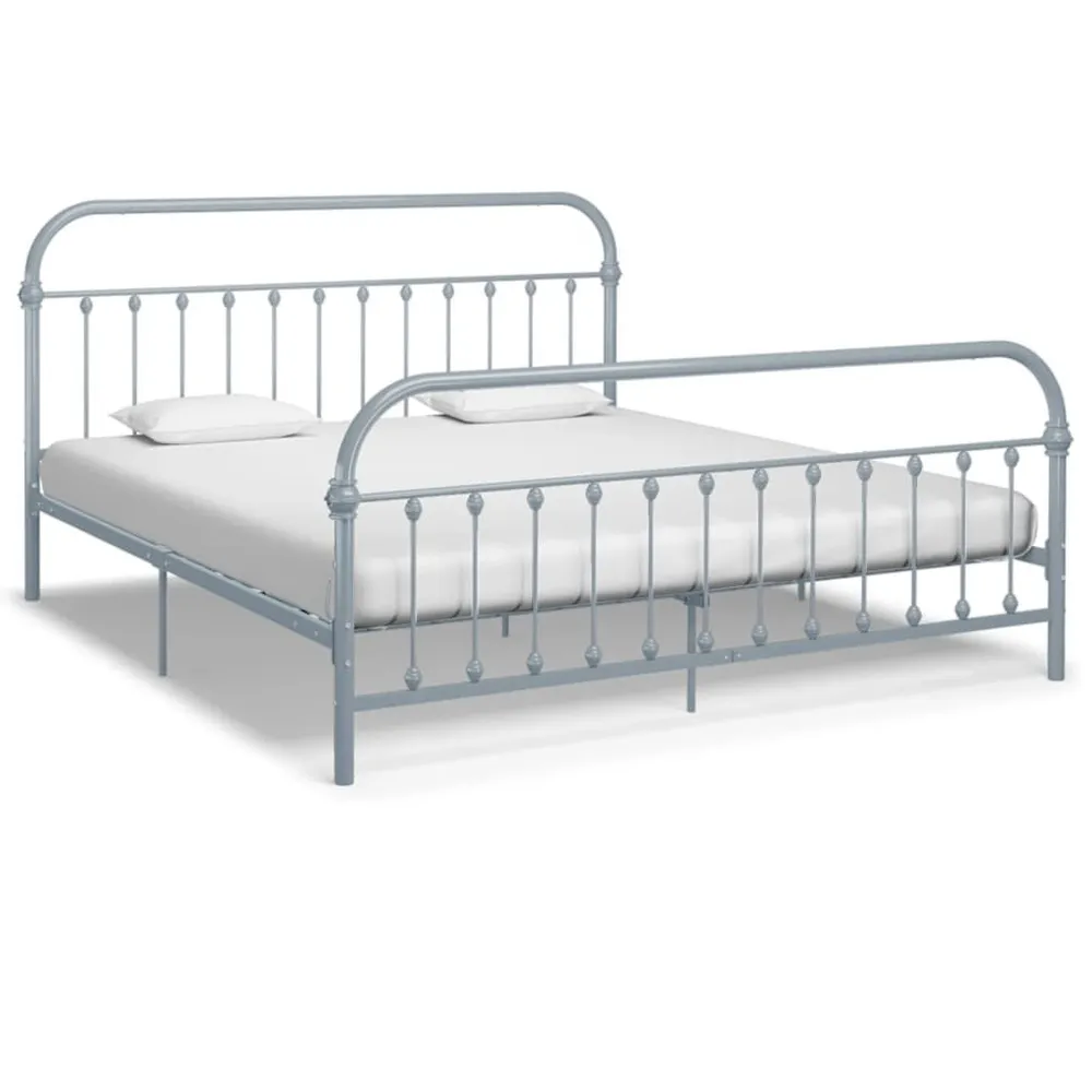 Estrutura de cama metálico 180x200 cm cinzento