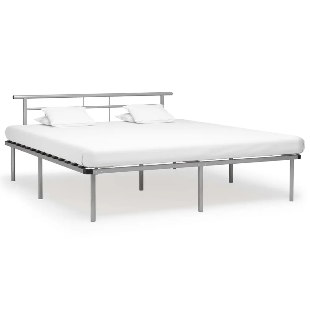 Estrutura de cama metálico 180x200 cm cinzento