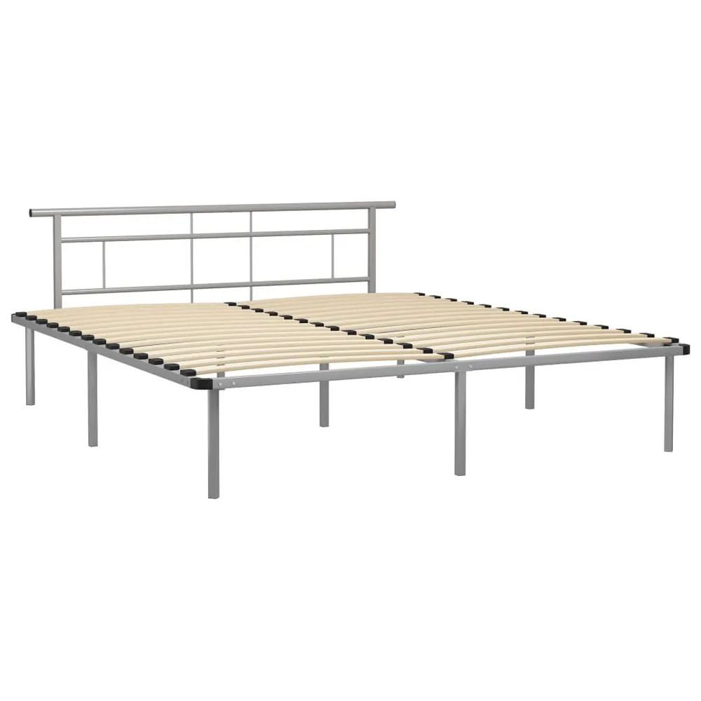 Estrutura de cama metálico 180x200 cm cinzento