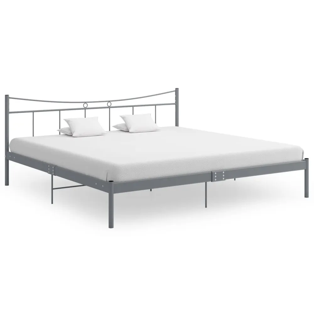 Estrutura de cama metálico 200x200 cm cinzento