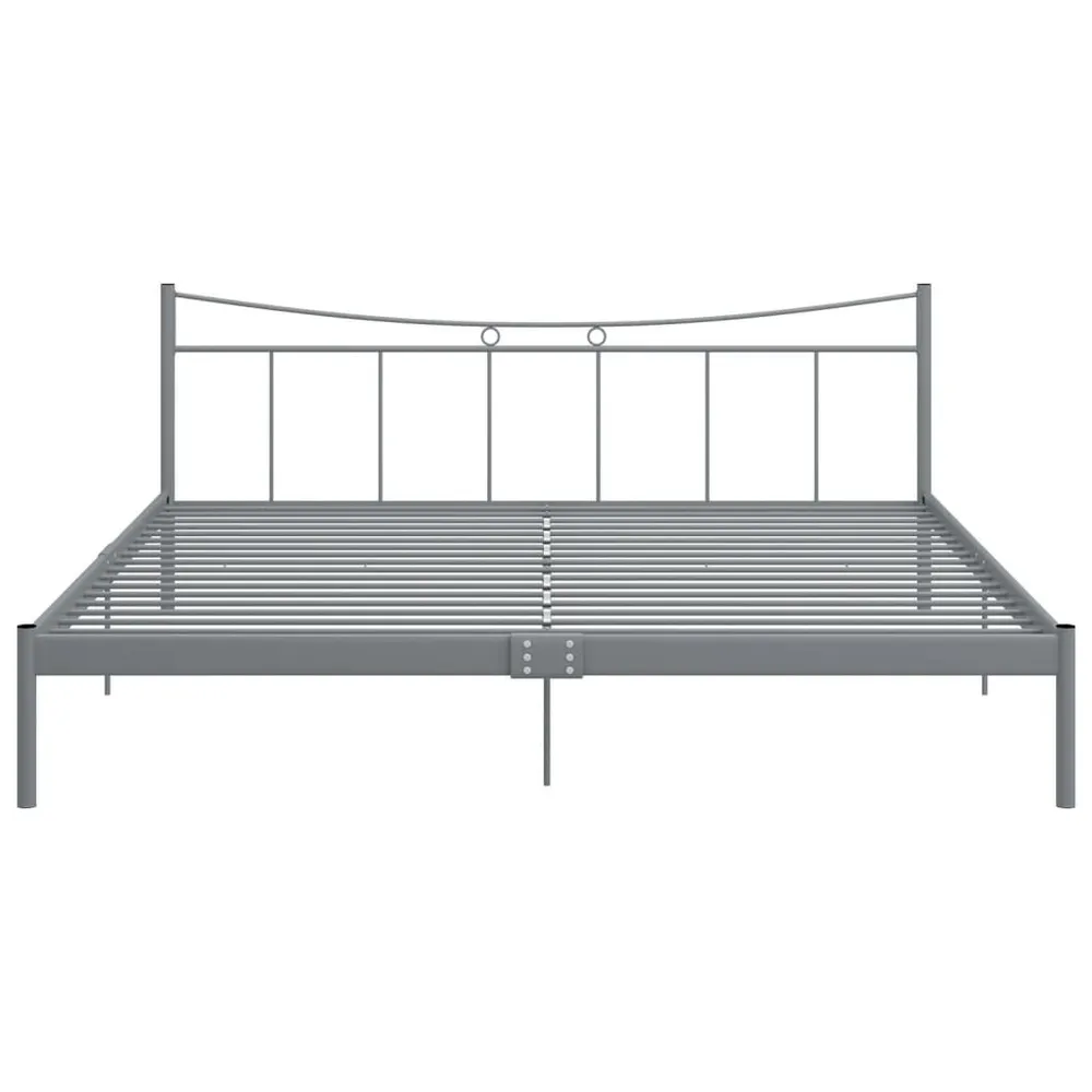 Estrutura de cama metálico 200x200 cm cinzento