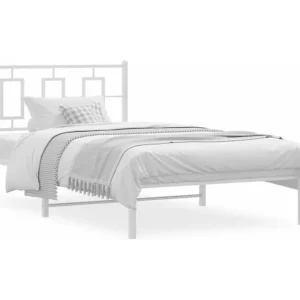Estrutura de cama em metálico com cabeceira 107x203 cm branco