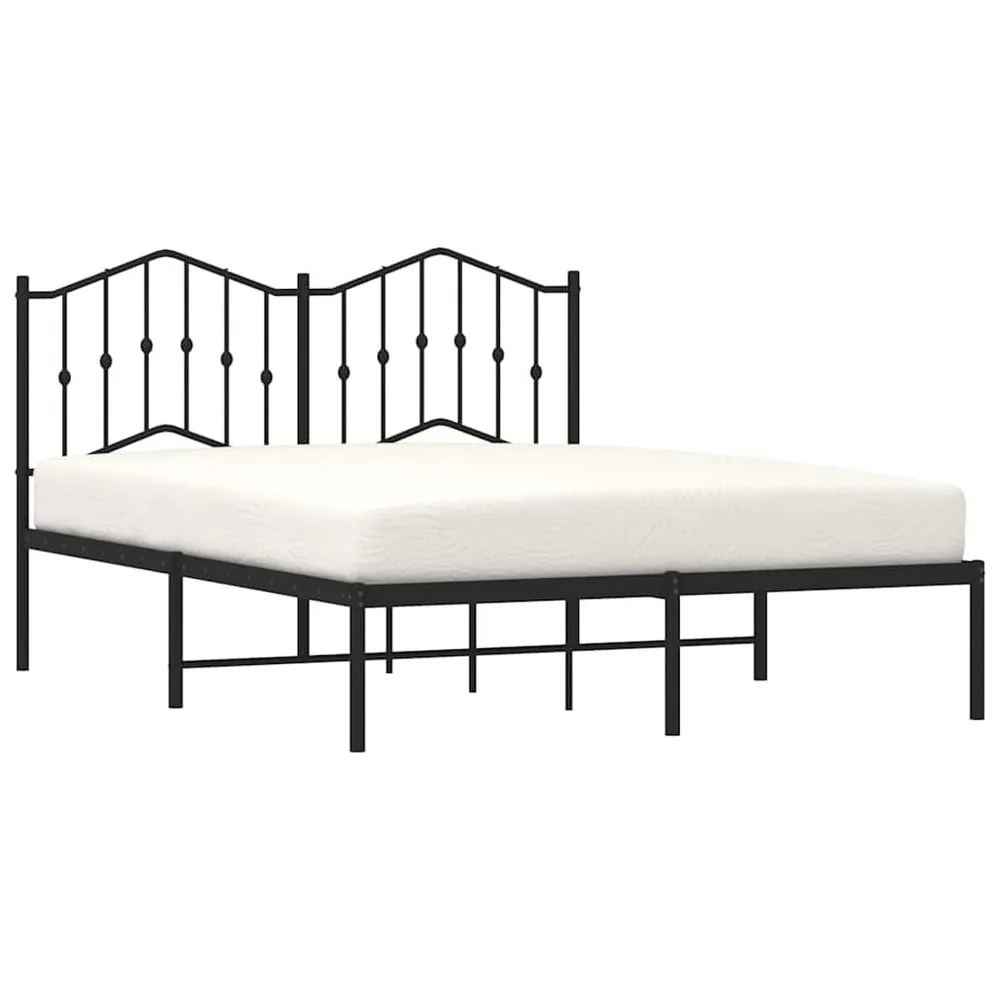 Estrutura de cama em metálico com cabeceira 150x200 cm preto