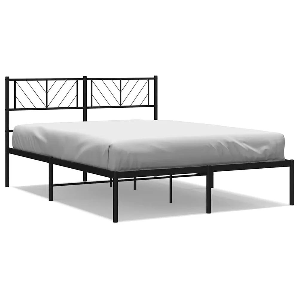 Estrutura de cama em metálico com cabeceira 150x200 cm preto