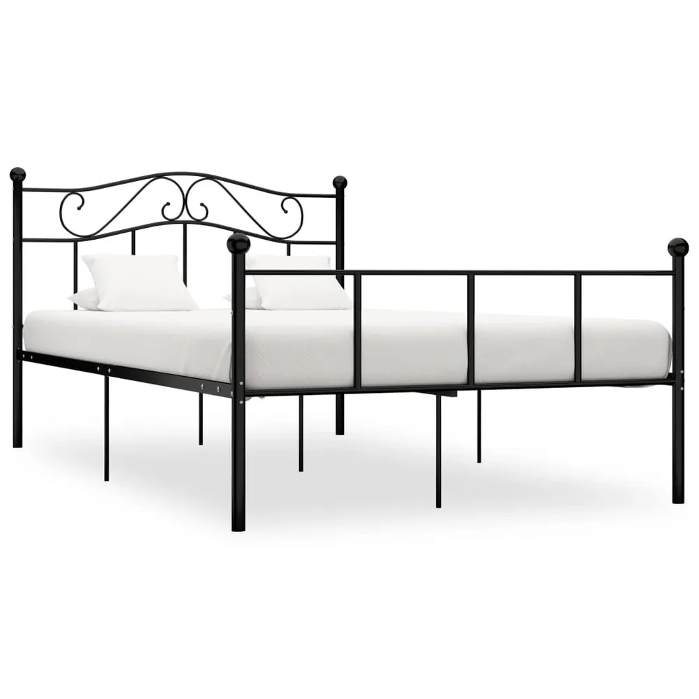 Estrutura de cama em metálico preto 160x200 cm