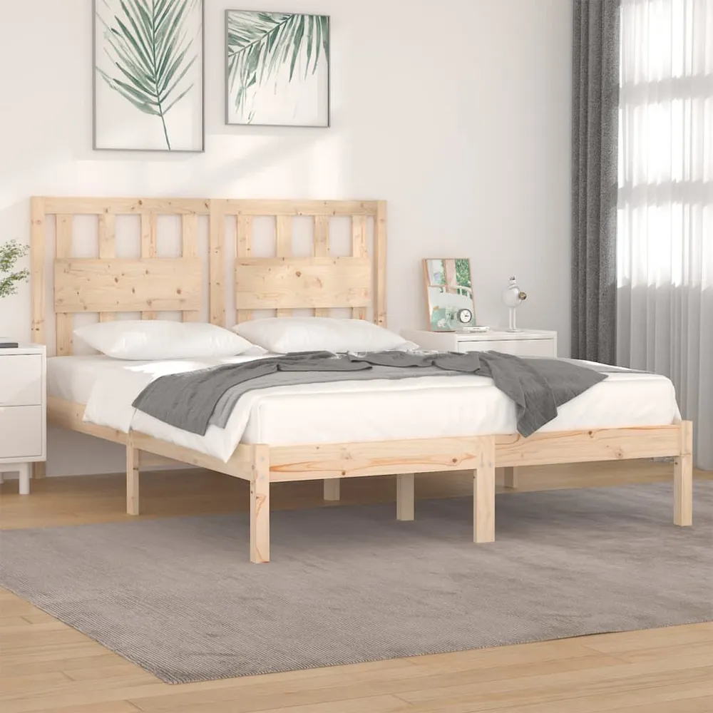 Estrutura de cama pequena casal 120x190 cm pinho maciço