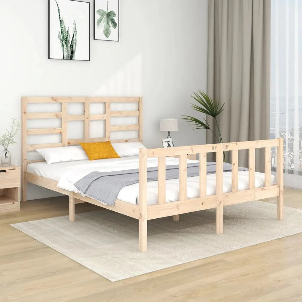 Estrutura de cama pequena casal 120x190 cm pinho maciço