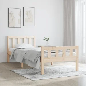 Estrutura de cama pequena solteiro 75x190 cm madeira maciç