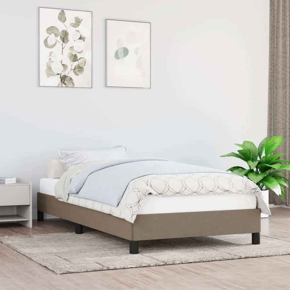 Estrutura cama sem colchão 100x200 cm tecido cinza-acastanhado
