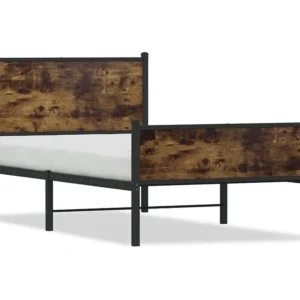 Estrutura de cama sem colchão 107x203 cm metálico carvalho fumado