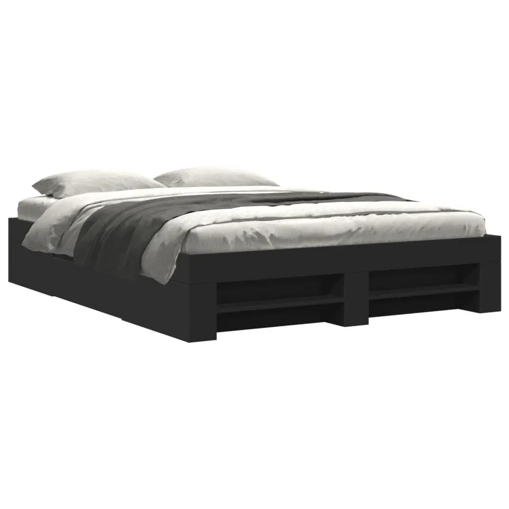 Estrutura de cama sem colchão 160x200 cm preto