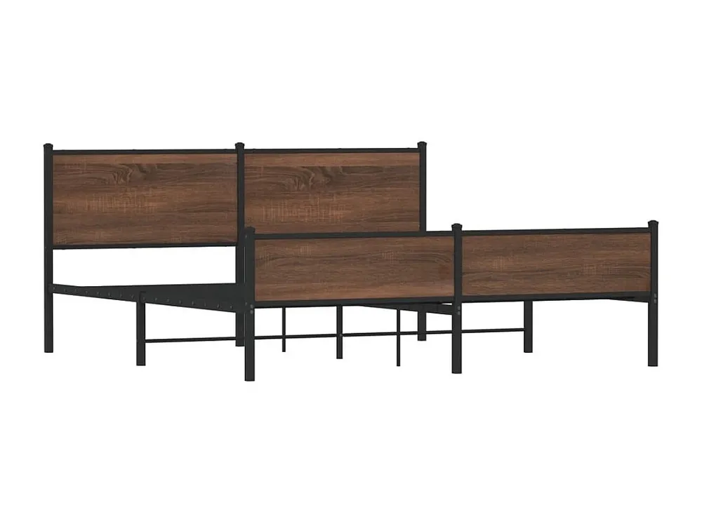 Estrutura cama sem colchão 180x200 cm metálico carvalho castanho