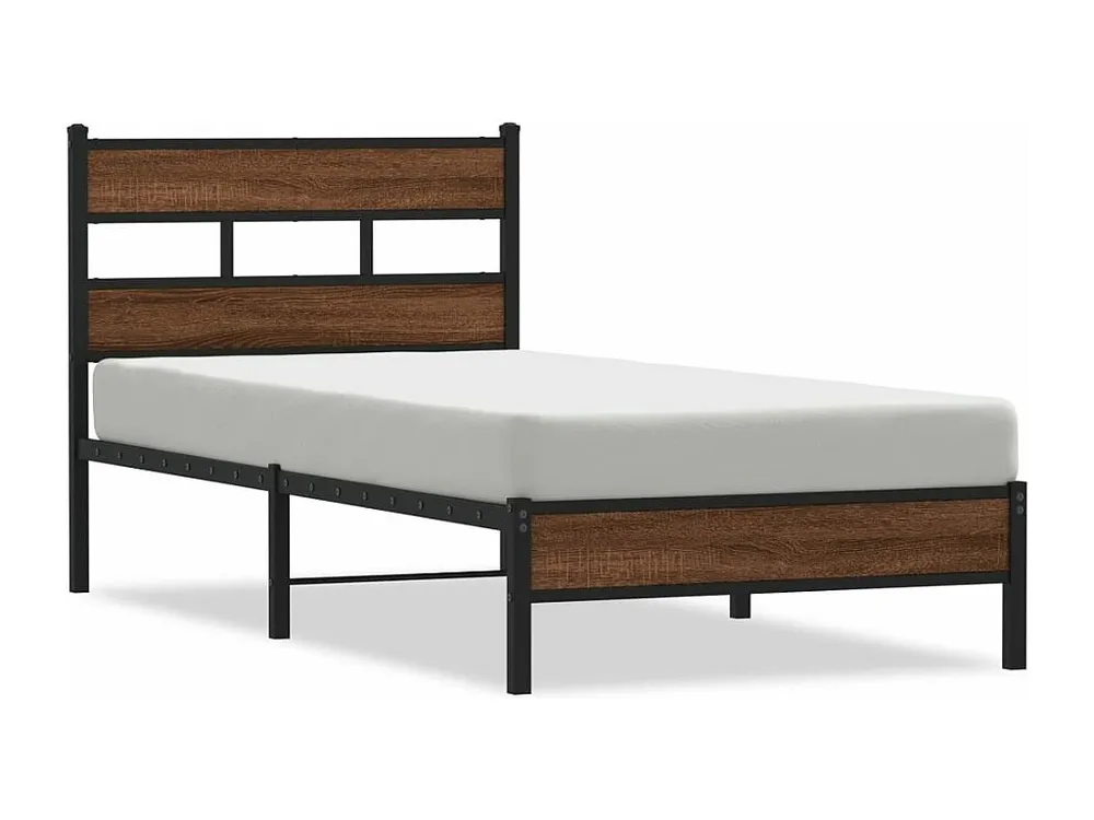 Estrutura cama sem colchão derivados madeira carvalho castanho