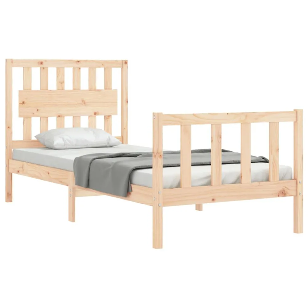 Estrutura cama de solteiro com cabeceira madeira maciç