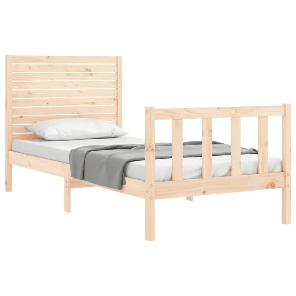 Estrutura cama de solteiro com cabeceira madeira maciç