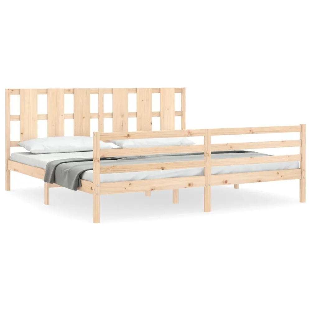Estrutura de cama Super King Size com cabeceira madeira maciç