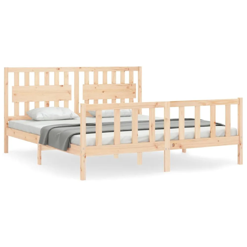 Estrutura de cama Super King Size com cabeceira madeira maciç