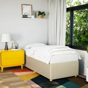 Estrutura de cama tecido 100x200 cm cor creme