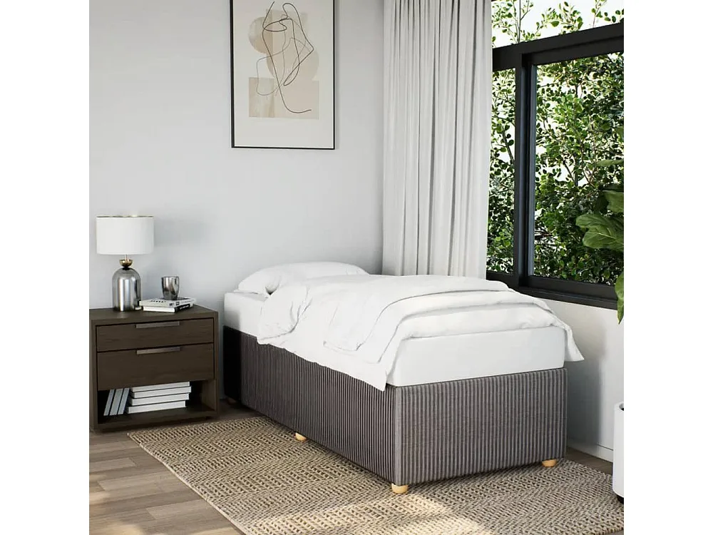 Estrutura de cama em tecido 80x200 cm cinzento-acastanhado