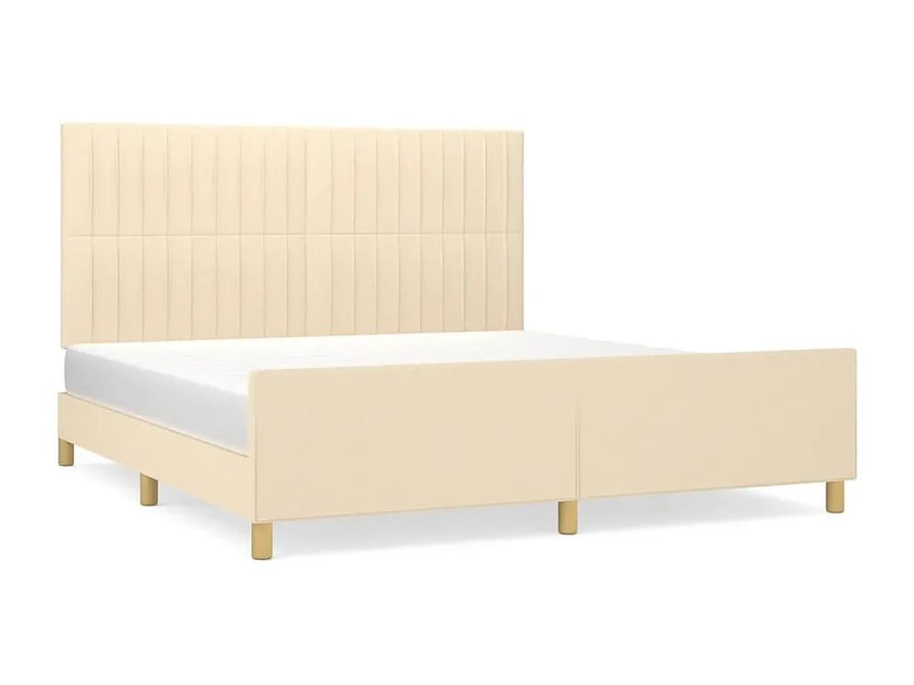 Estrutura de cama em tecido cor creme 160x200 cm