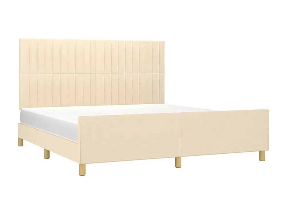 Estrutura de cama em tecido cor creme 160x200 cm