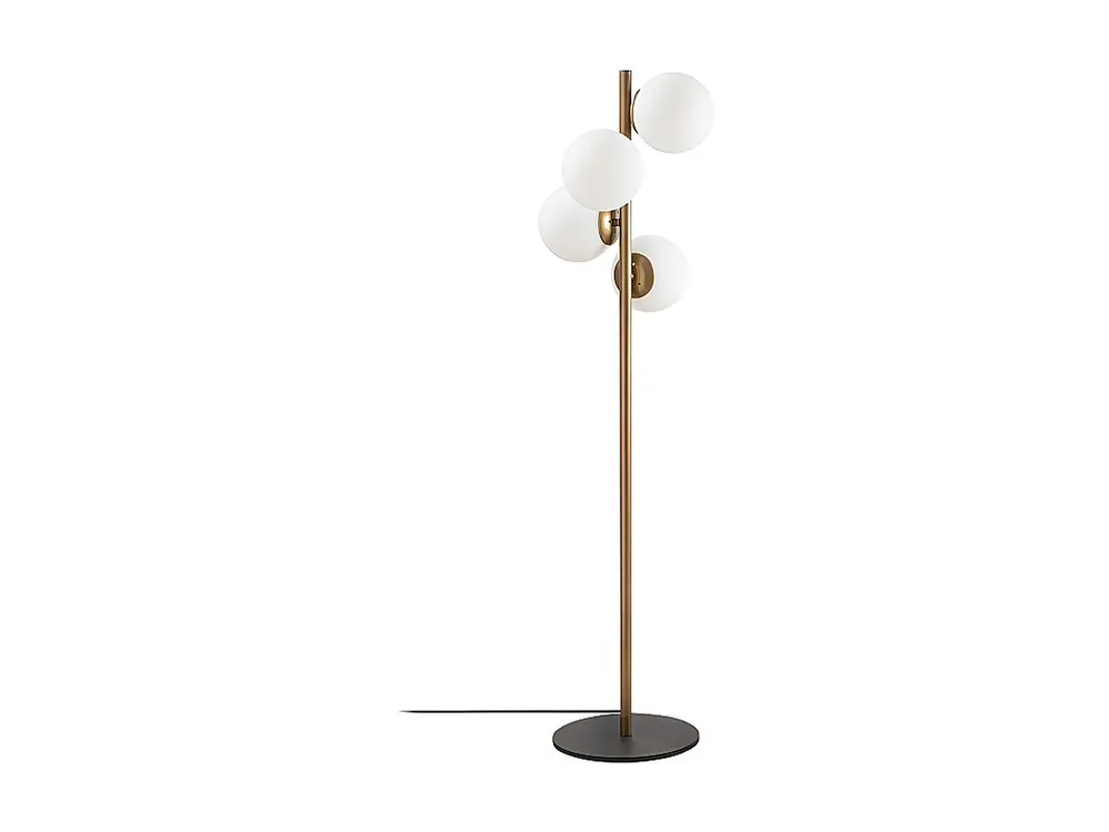 Candeeiro de pé em metal e vidro 4 globos FAZE - . 130 cm - Dourado e branco OZAIA