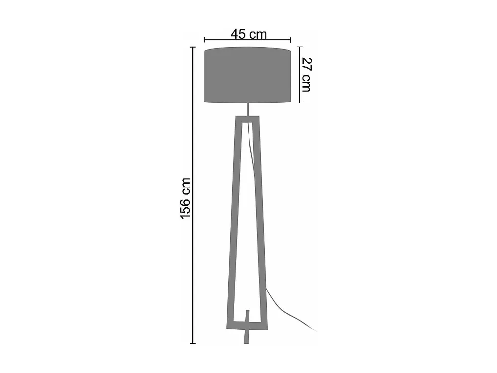 Candeeiro de Pé TOSEL IDUN tecido tripé branco D45 x H161 cm