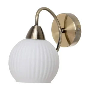 Lâmpada de Parede Pavia, Latão, Branco, 19,5x13,5x21,5 cm, EPIKASA