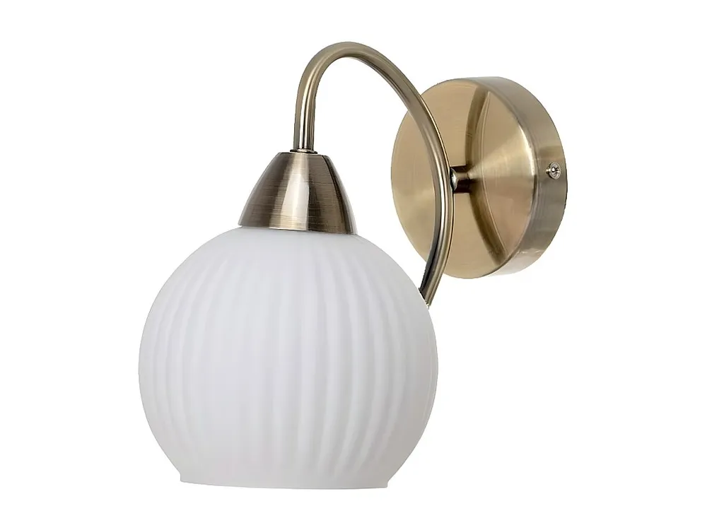 Lâmpada de Parede Pavia, Latão, Branco, 19,5x13,5x21,5 cm, EPIKASA